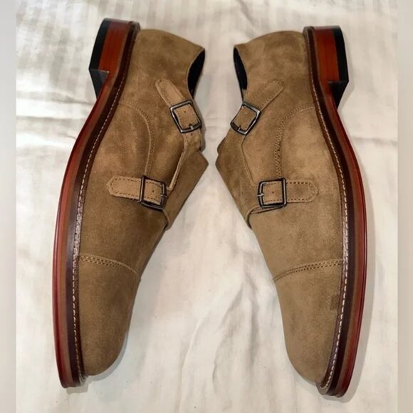 Banana Republic Marden Men’s Tan Suede Monk Strap Dress Shoes Size 10 NEW main image 5